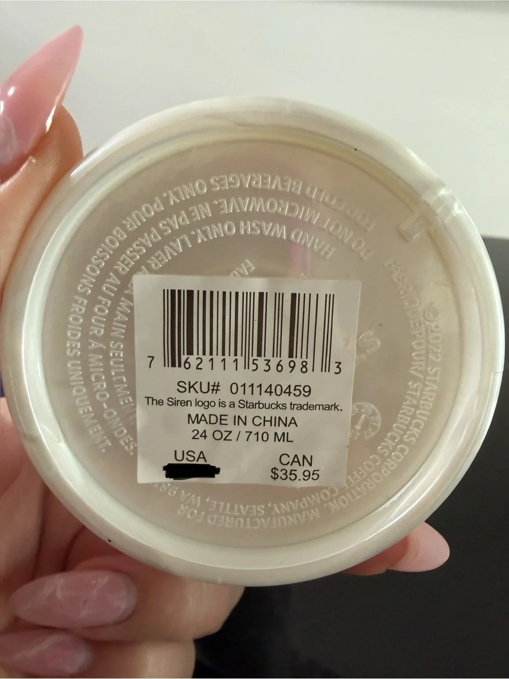 NWT Starbucks Venti White Pearlescent Mermaid Scales Cold Cup